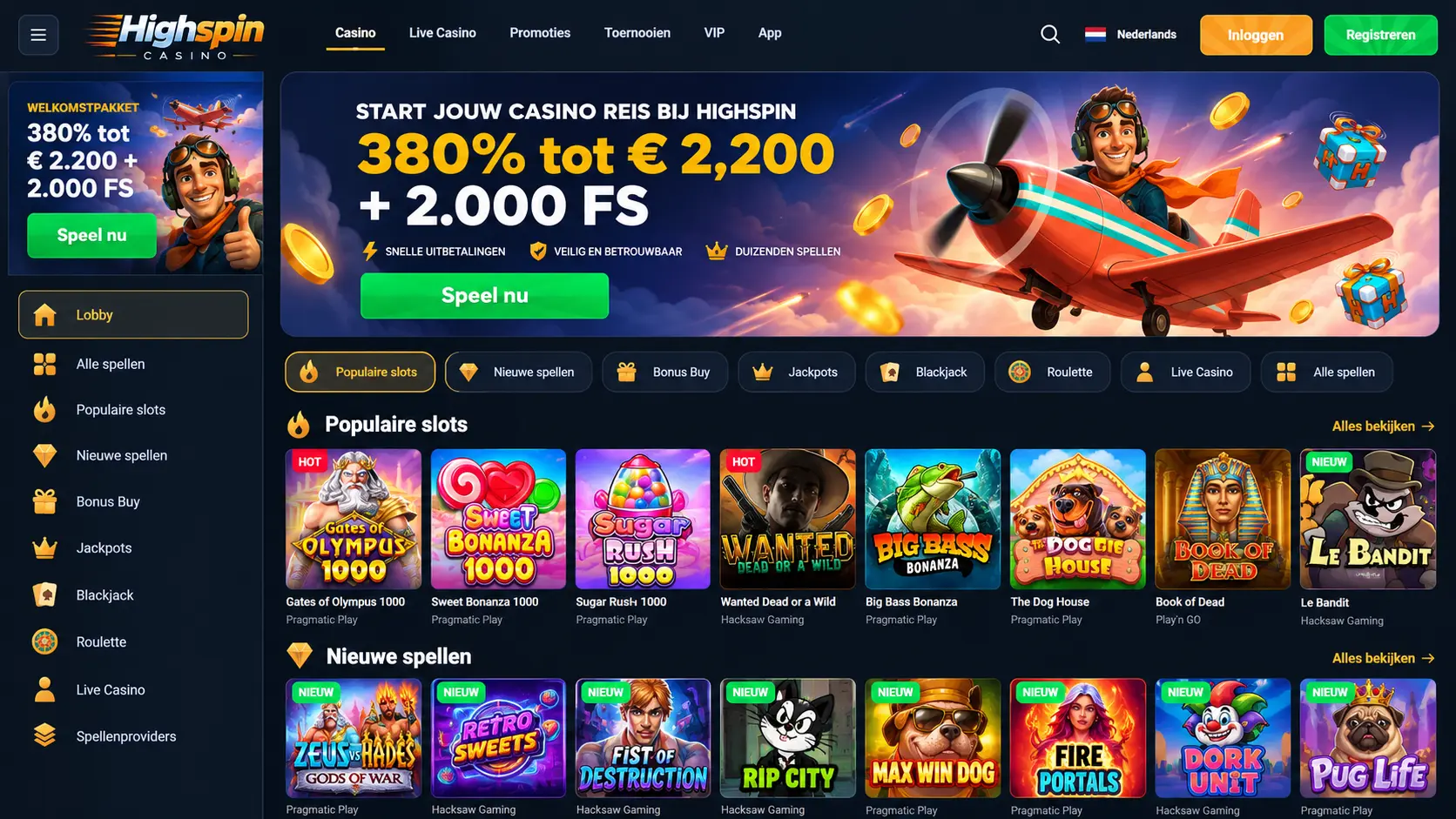 Highspin Casino Nederland: Online Slots, Live Casino en Spelaanbod image 3